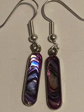 Abalone and Alpaca Silver Dangle Earrings